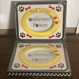 Tumbleweed pottery dog lover picture frame ceramic NEW x 2